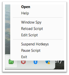 AutoHotkey actions from the system tray