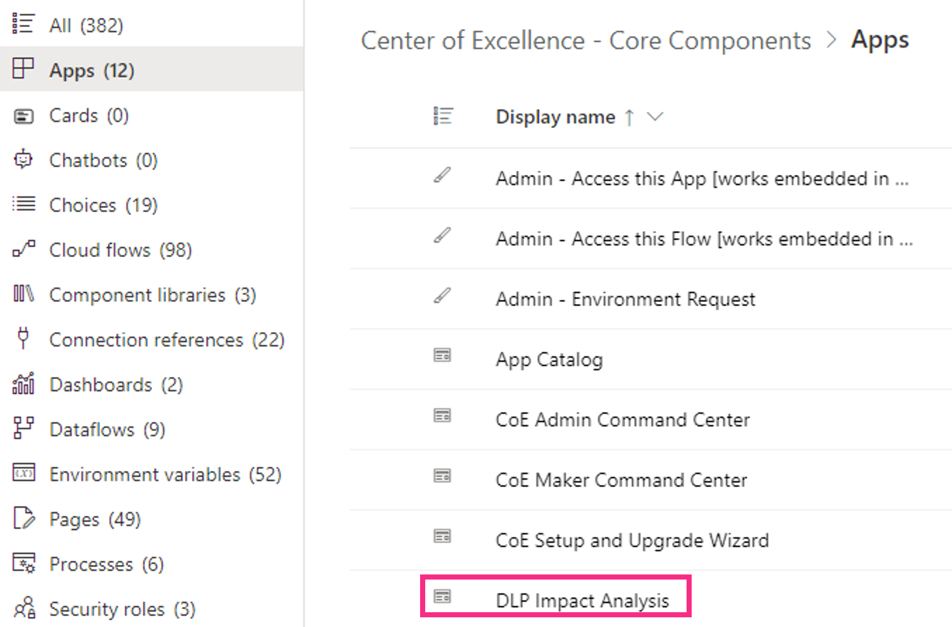 Power Platform DLP Impact Assessment Platforms of Power