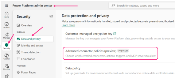 Advanced Connector Policies via PPAC and Security option