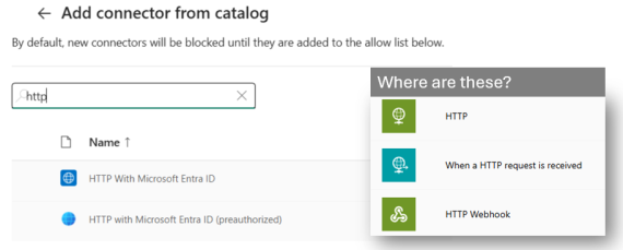 Some connectors are missing in Advanced Connector Policies