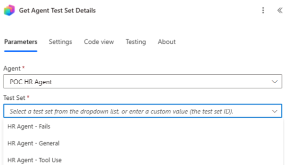 Get Agent Test Set Details in the Microsoft Copilot Studio connector