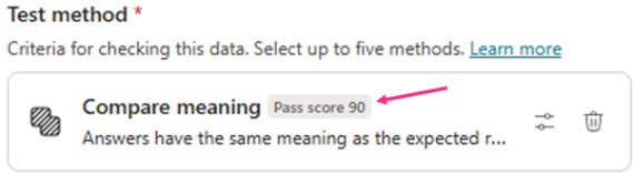 Compare meaning settings for Copilot Studio evaluations