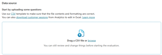 CSV upload wizard for Copilot Studio evaluations