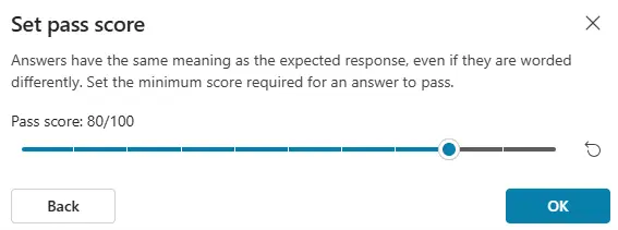 Set a pass threshold for Compare Meaning test sets in Copilot Studio evaluations